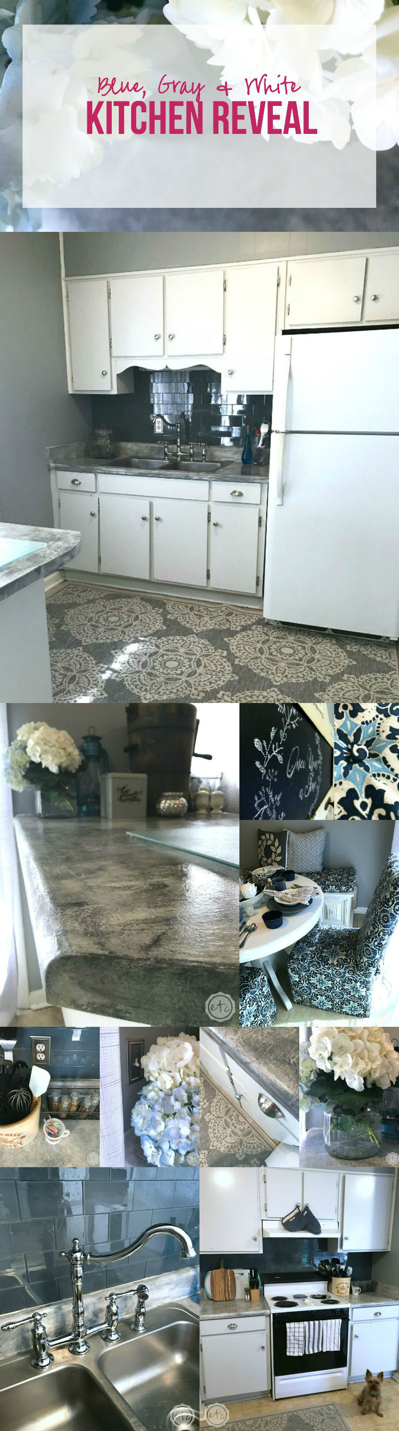 Blue, Gray & White Kitchen Reveal