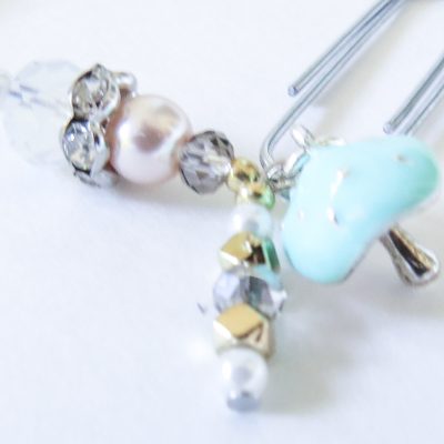 3 Fall Dangle Paper Clips with Charms and Beads
