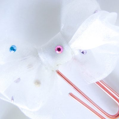 Set of 3 Holographic Tulle Bow Paperclips